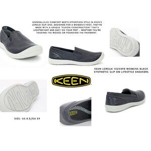 Keen Lorelai 1020498 Womens Black Synthetic Slip On Lifestyle Sneakers: Size 8.5